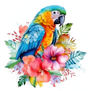 recommend clip art: Parrot Watercolor Clipart, Ai generative