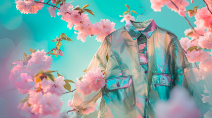 Ethereal Secondhand Jacket Among Cherry Blossoms, a Blend of Fashion and Spring Rebirth