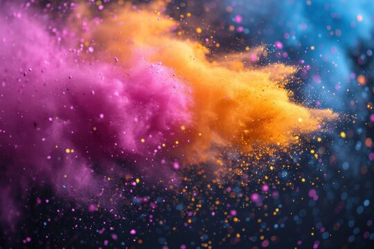 Holi powder exploding in a burst of colors © yuliachupina