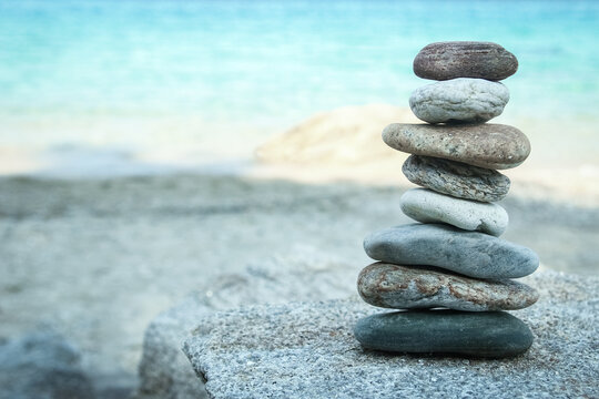 A stones relax in nature by the sea travel