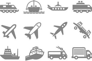 Obraz na płótnie Canvas Transport icons set