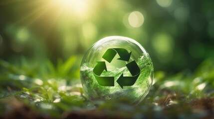 Recycling and no pollution concept. Climate agenda and green development