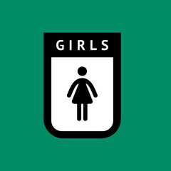 womens toilet icon, wc sign in simple style