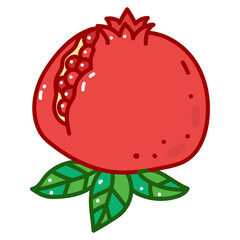 pomegranate cartoon doodle