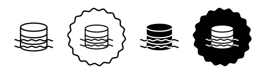 Data lake set in black and white color. Data lake simple flat icon vector