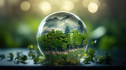 Global warming and climate change concept. Climate agenda and green development - obrazy, fototapety, plakaty