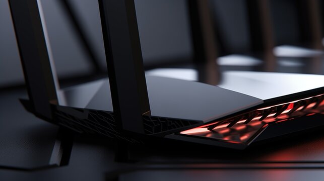 Futuristic router design with advanced features and cutting-edge technology and features like WiFI 6