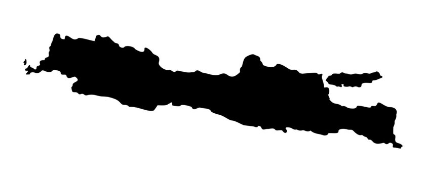 Java Silhouette: Minimalist Vector Map of Indonesia's Iconic Island