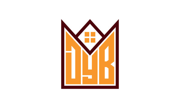 DYB initial letter real estate builders logo design vector. construction ,housing, home marker, property, building, apartment, flat, compartment, business, corporate, house rent, rental, commercial