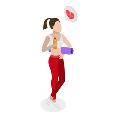 3D Isometric Flat  Illustration of Yoga Exercises. Item 1