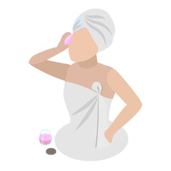 3D Isometric Flat  Illustration of Skin Care. Item 2