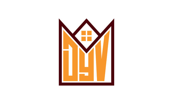 DYV initial letter real estate builders logo design vector. construction ,housing, home marker, property, building, apartment, flat, compartment, business, corporate, house rent, rental, commercial