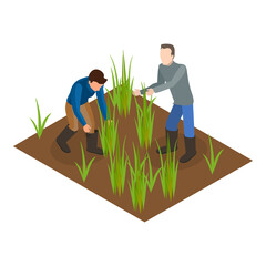 3D Isometric Flat  Illustration of Sustainable Farming. Item 2