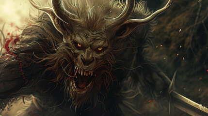 Ancient Mythological Beast Grotesque Monster