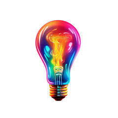 Fototapeta premium A coloured idea bulb on a transparent background