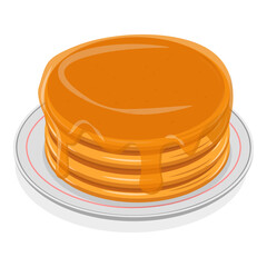 3D Isometric Flat  Set of Maple Syrup. Item 3