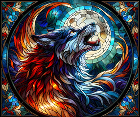 Stained glass werewolf