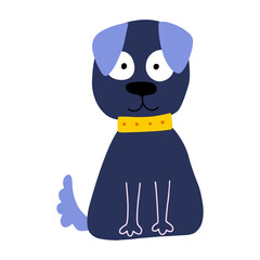 Cute dog, colorful vector flat illustration.  