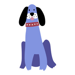 Cute dog, colorful vector flat illustration.  