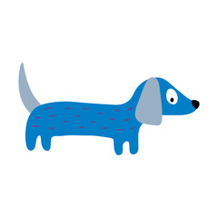 Cute dog, colorful vector flat illustration.  