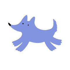 Cute dog, colorful vector flat illustration.  