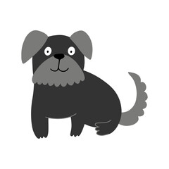 Cute dog, colorful vector flat illustration.  