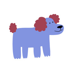 Cute dog, colorful vector flat illustration.  