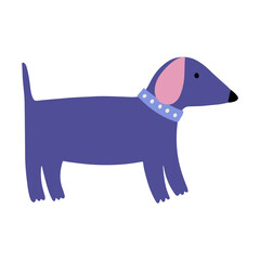 Cute dog, colorful vector flat illustration.  