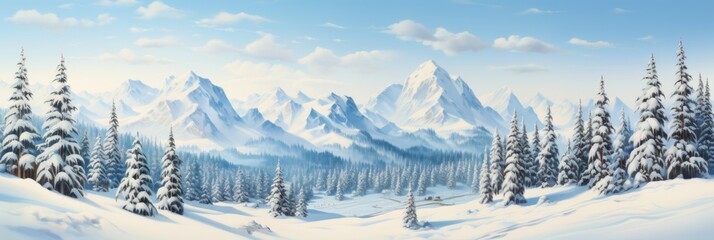 Fototapeta na wymiar Beautiful snow-capped mountains