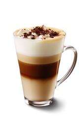 Frothy Cappuccino on Blank White Background