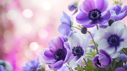 A Bunch of Purple and White Flowers in a Vase