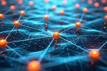 Network connection data structure meets IT, merging with big data visualization in a seamless blend of technology. Enhance insights with immersive 3D rendering.