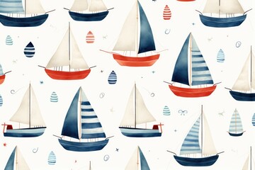 Boats with sails pattern