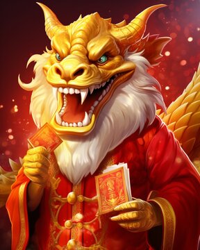 Happy Chinese cute dragon spring festival cartoon picture, ultra HD wallpaper image