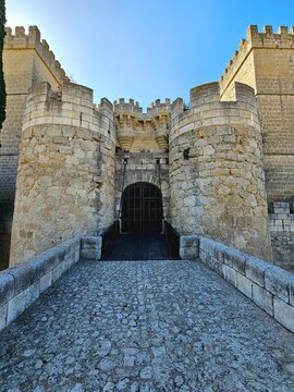 View of the Ampudia castle in the province of Palencia.
