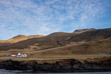 Mountain and a blue sky, Iceland
