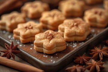 Cinnamon Star Cookies -Cinnamon sticks and star.