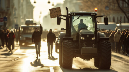 Farmers protesting - obrazy, fototapety, plakaty