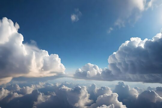 A 3D-rendered image of a cloudy sky texture, with realistic cloud formations and lighting