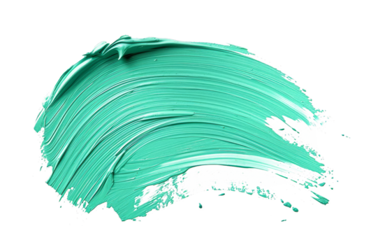 Mint green stroke of paint isolated on transparent background - Powered by Adobe