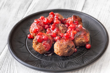 Swedish meatballs with lingonberry sauce