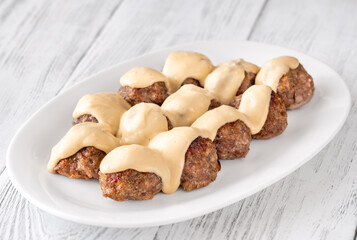 Swedish meatballs with cream sauce