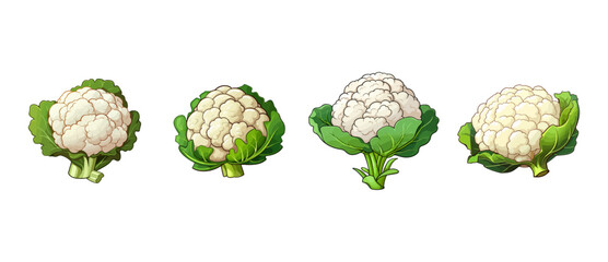vector cauliflower isolated on transparent background