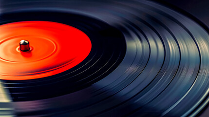 Vintage Vinyl Record on Turntable - Retro Music Concept