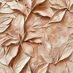 pattern of feathers in clay seamless