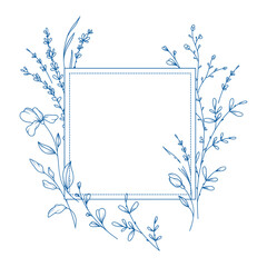 Blue frame with flowers