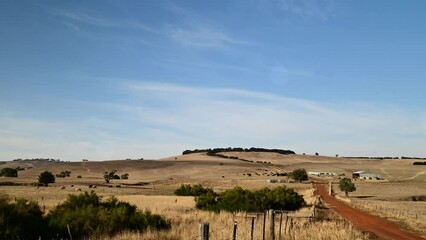 sunset over rolling hills on a farm and ranch in spring. flying over a sustainable farm, storing soil carbon. storing carbon and Carbon sequestration 