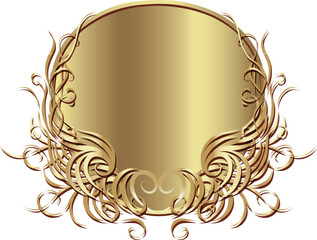 golden frame with ornament