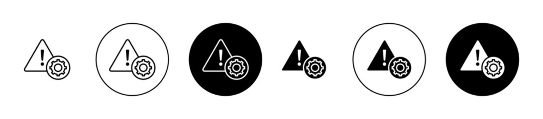 System Error Vector Illustration Set. Technical failure warning sign suitable for apps and websites UI design style.
