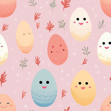 Seamless Easter eggs pattern full color. Concept for holiday banner template, postcard, flyer template, decor element, wallpaper, Background- Vector illustration.